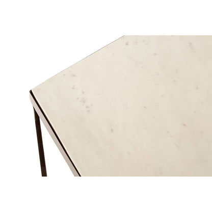 Shalimar Pentagonal Marble Top Side Table With Sleek Iron Frame