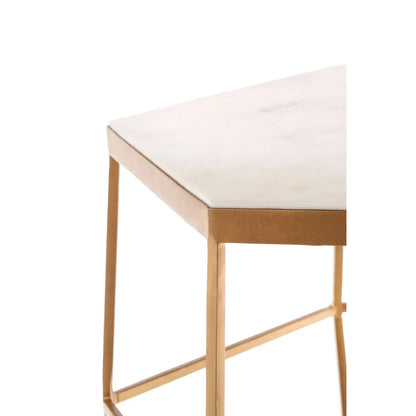 Shalimar Marble Top Side Table With Hexagonal Base