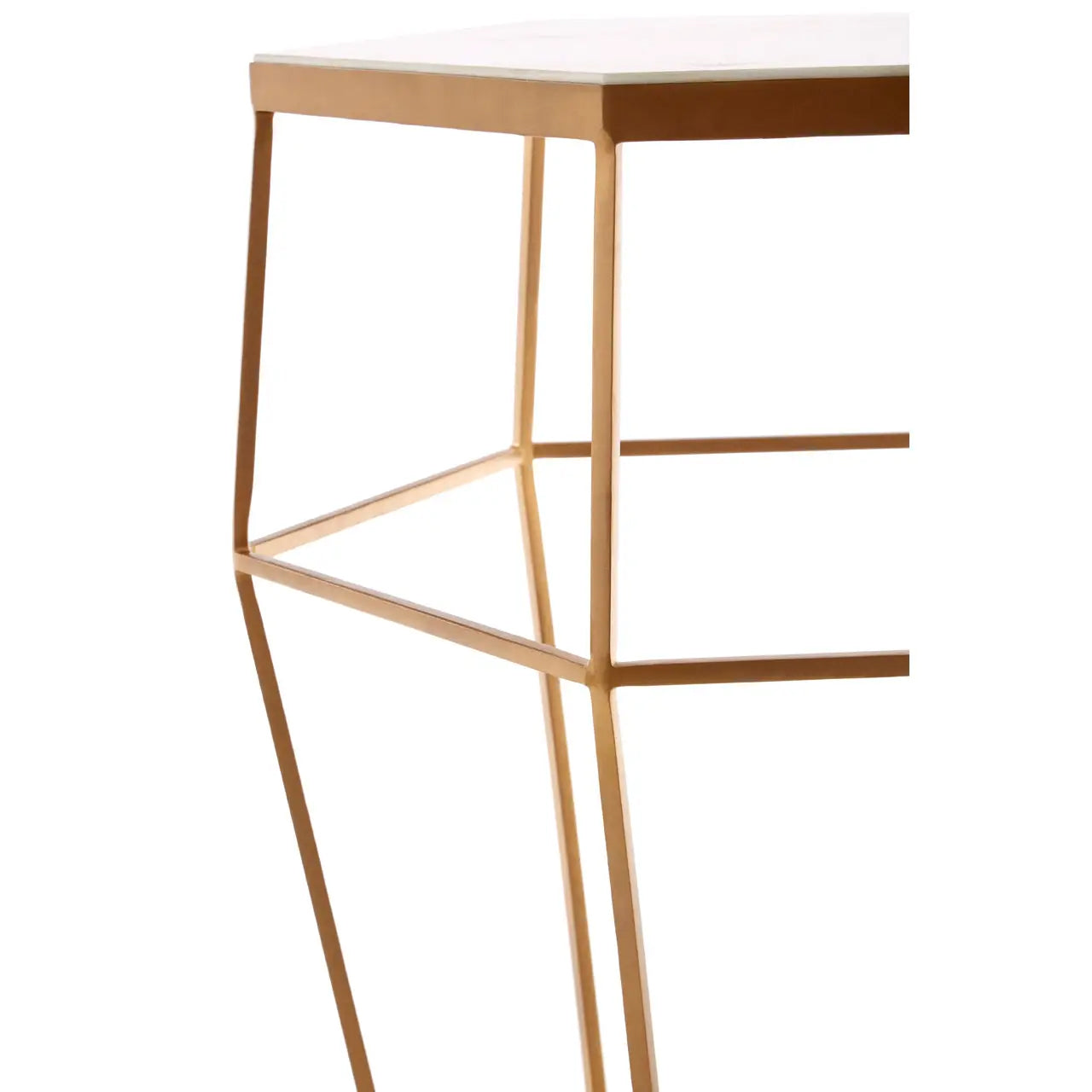 Shalimar Marble Top Side Table With Hexagonal Base