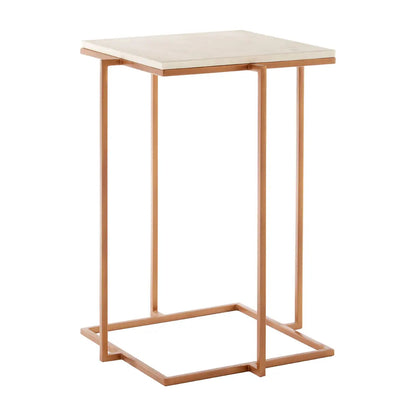 Shalimar Marble Side Table With Gold Finish Legs