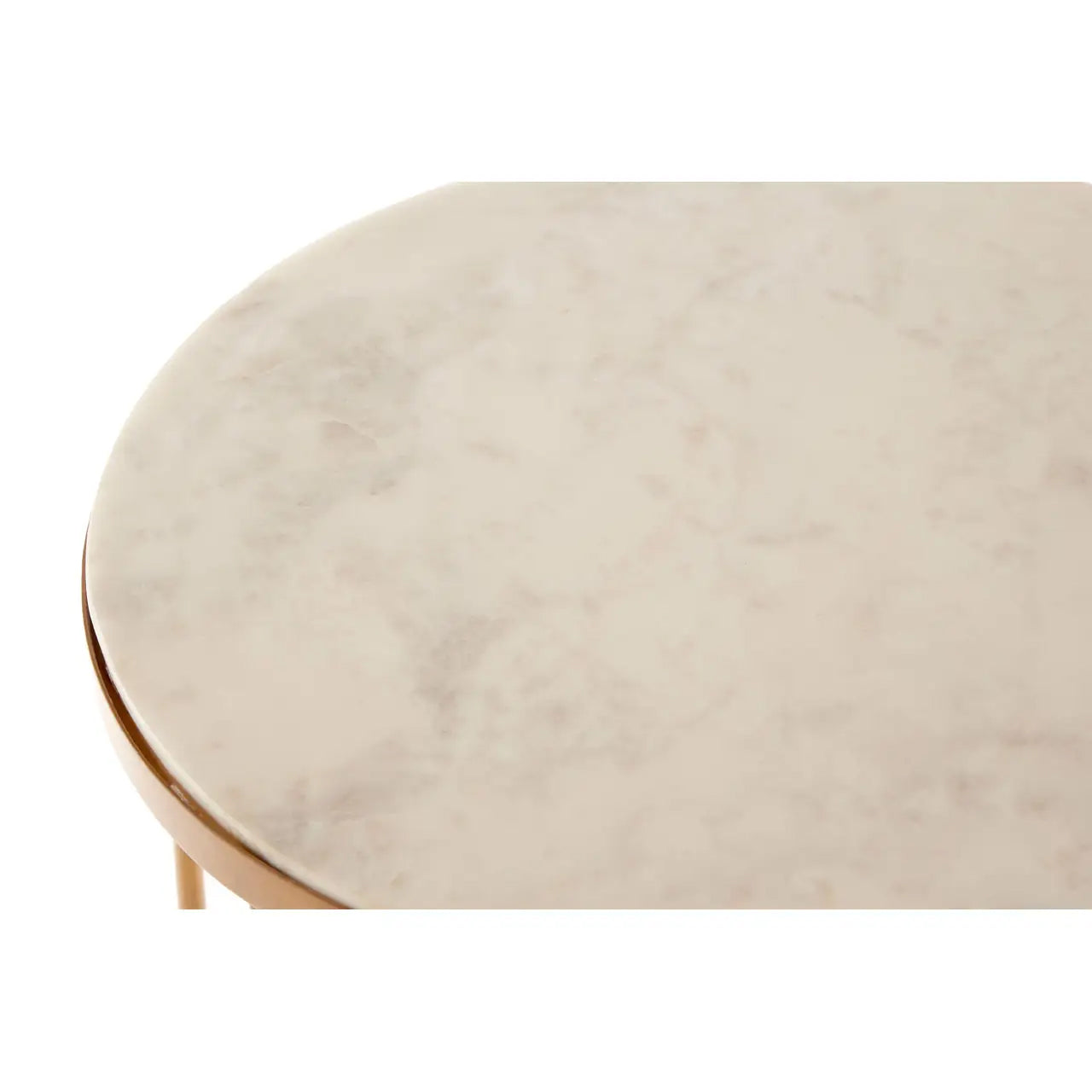 Shalimar Round Marble Top Side Table With Gold Metal Frame