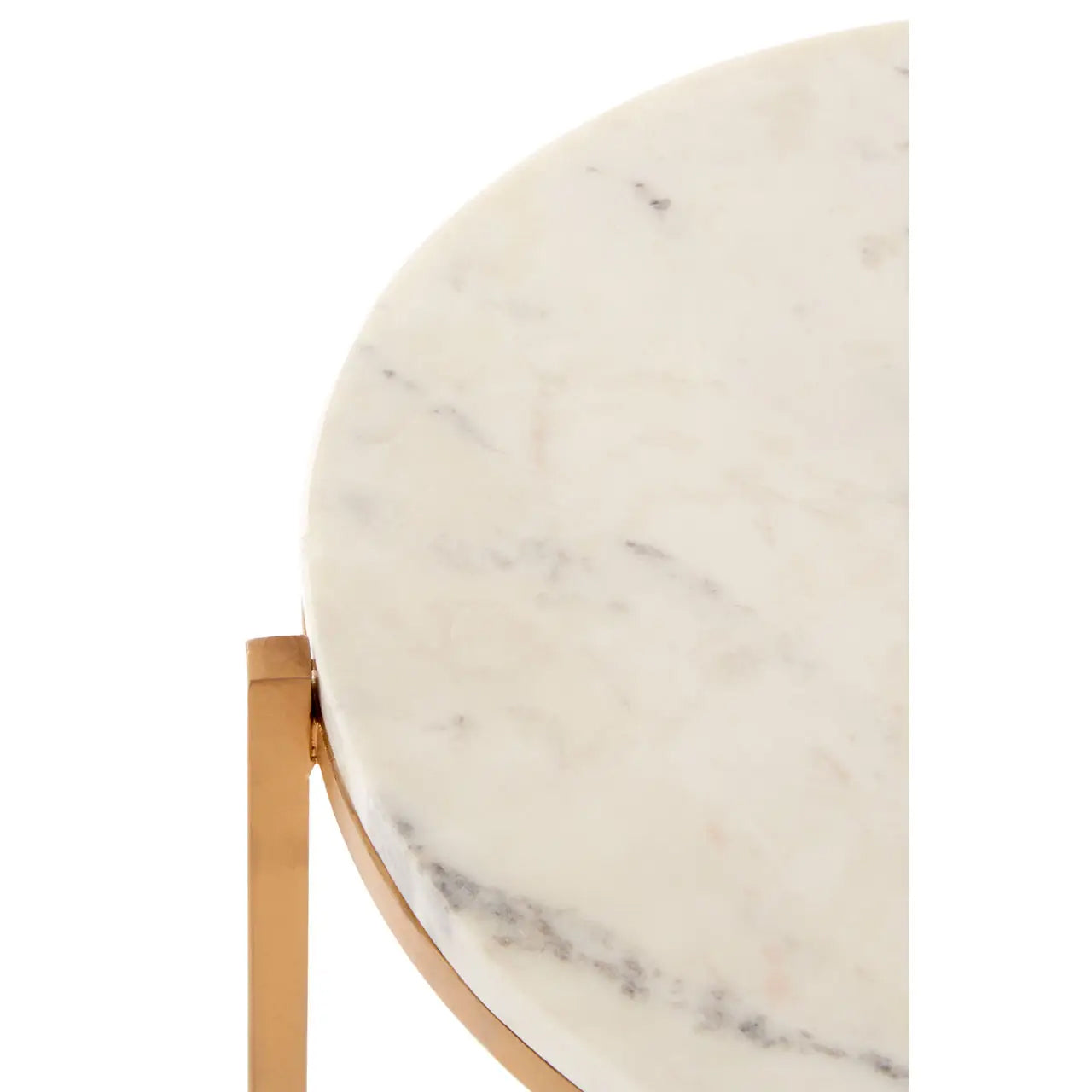 Shalimar Round Marble Table In Natural With Gold Metal Base