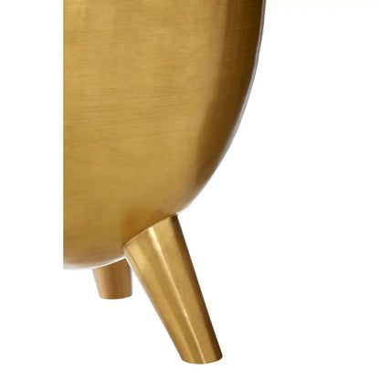 Crest White Marble Top Side Table With Brass Metal Base