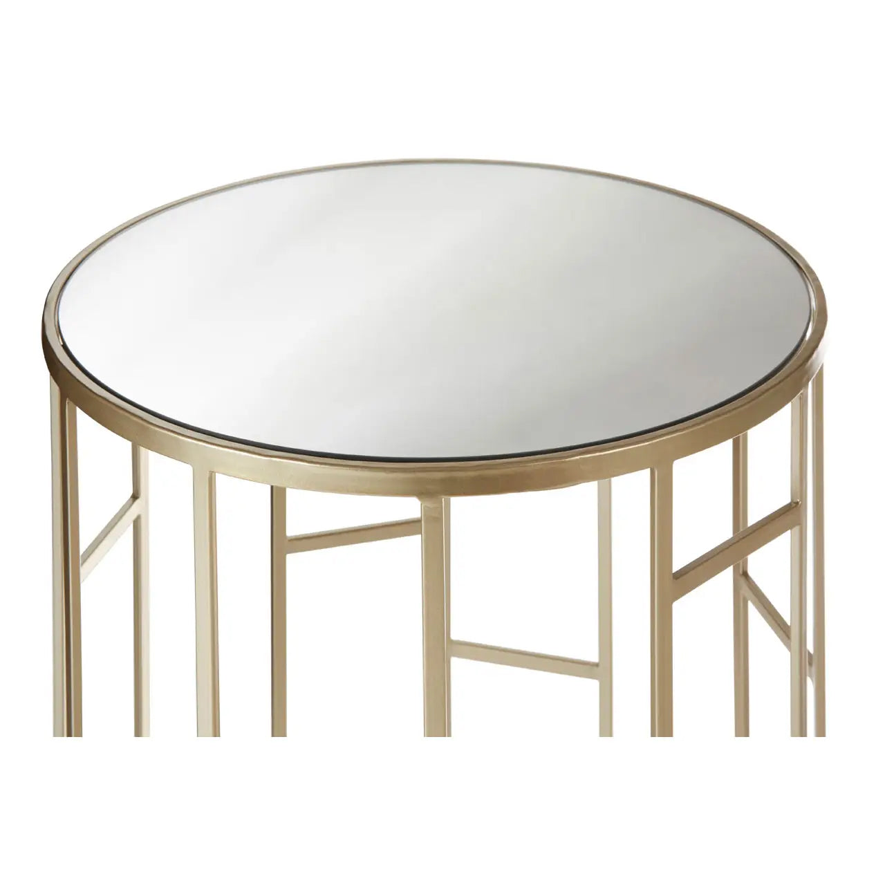 Avantis Mirrored Set Of 2 Side Tables With Asymmetrical Frame