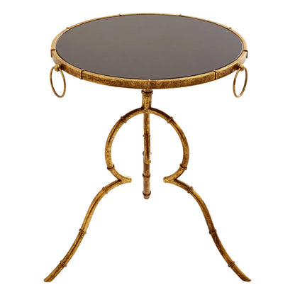 Monroe Tempered Glass Top Accent Table In Black