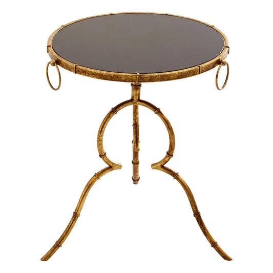 Monroe Tempered Glass Top Accent Table In Black
