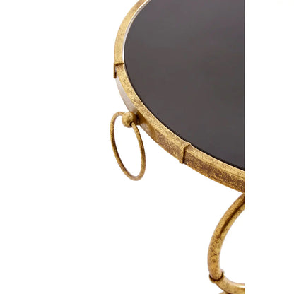 Monroe Tempered Glass Top Accent Table In Black