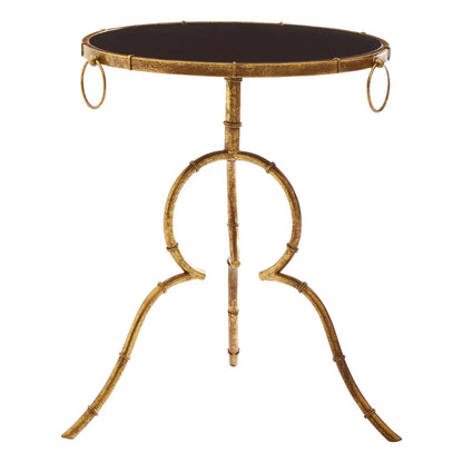 Monroe Tempered Glass Top Accent Table In Black