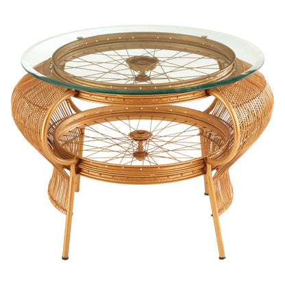 Mantis Clear Glass Coffee Table With Gold Metal Frame