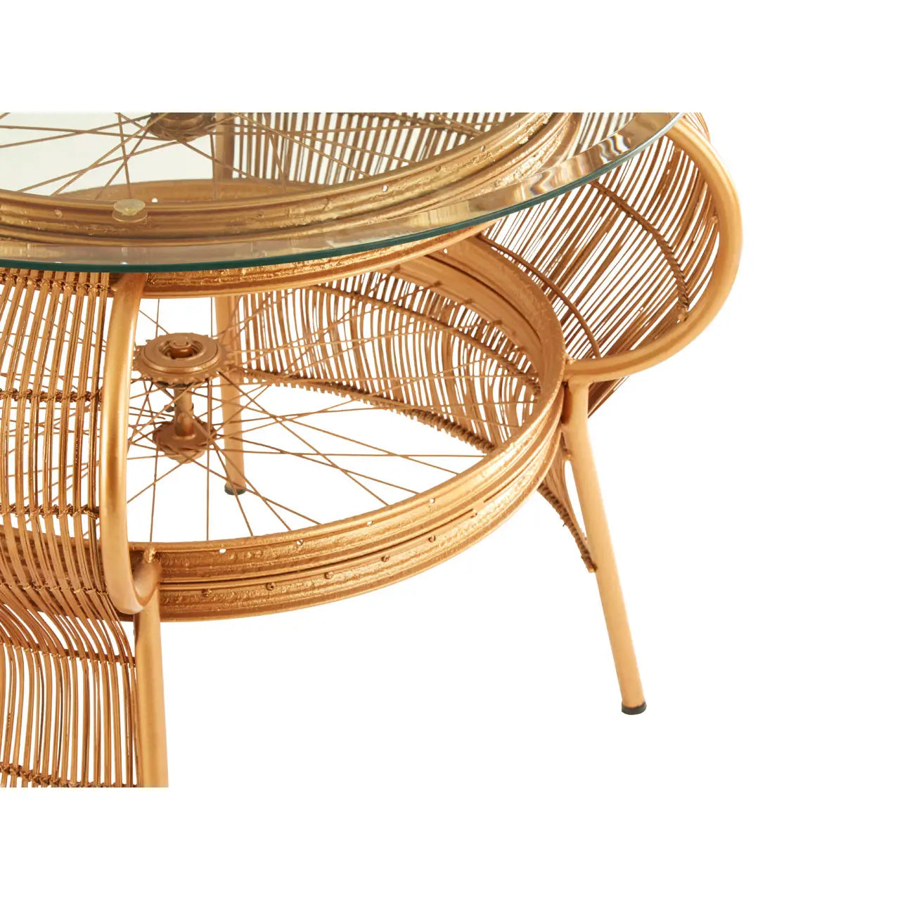 Mantis Clear Glass Coffee Table With Gold Metal Frame