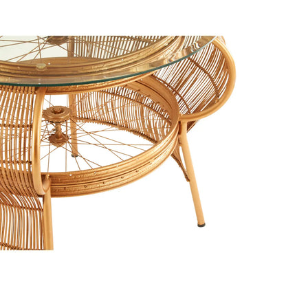 Mantis Clear Glass Coffee Table With Gold Metal Frame