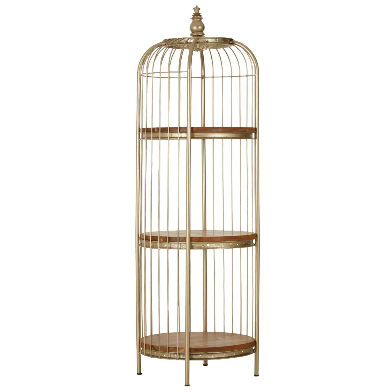 Mantis Metal 3 Tier Shelving Unit In Champagne Gold