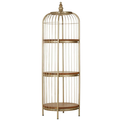 Mantis Metal 3 Tier Shelving Unit In Champagne Gold