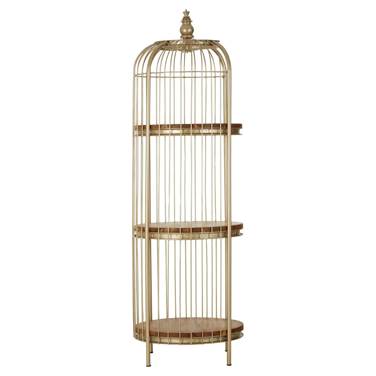 Mantis Metal 3 Tier Shelving Unit In Champagne Gold