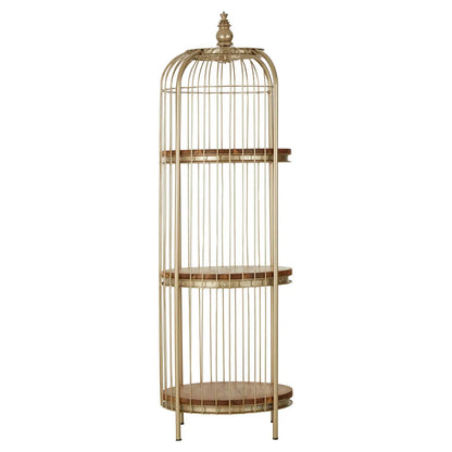 Mantis Metal 3 Tier Shelving Unit In Champagne Gold