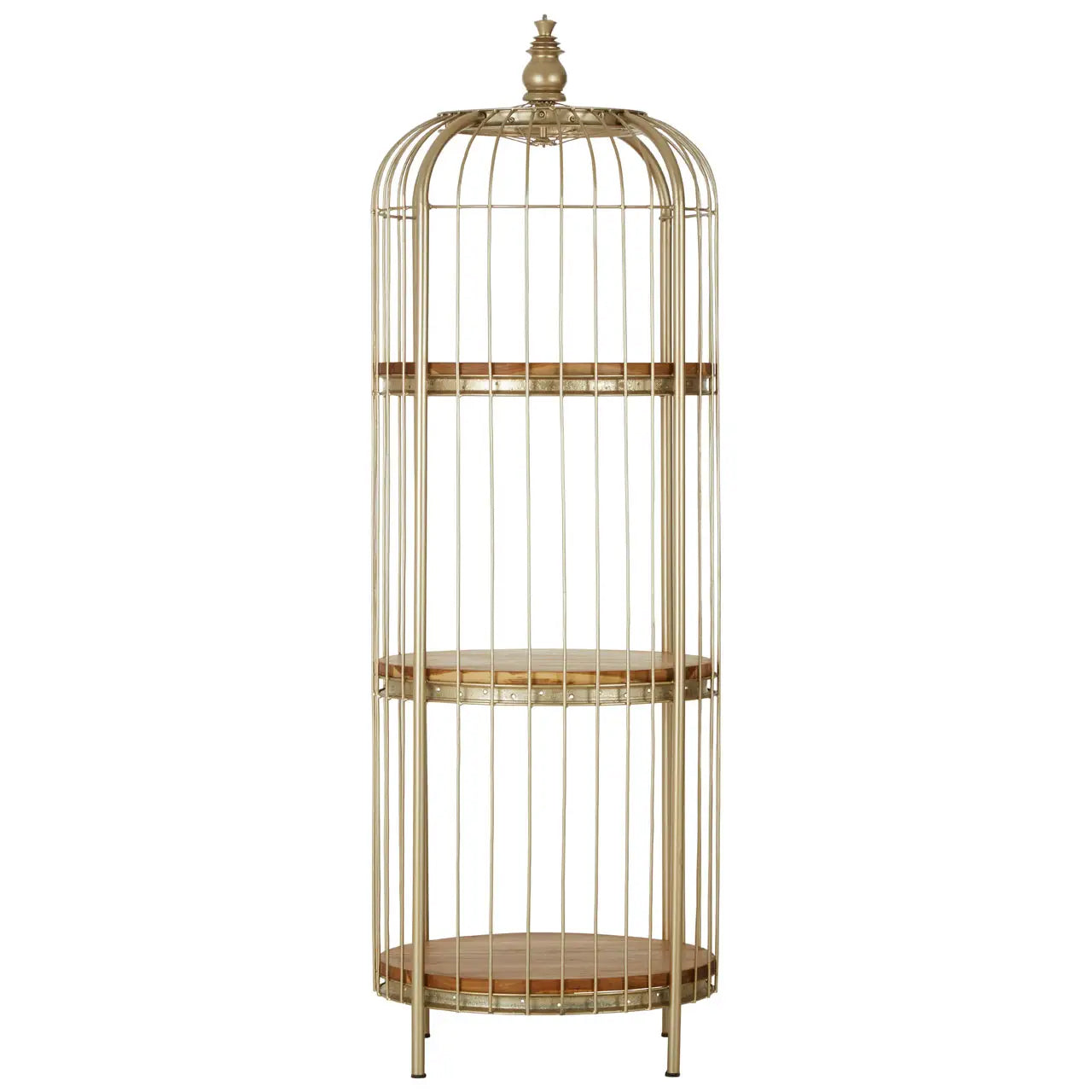 Mantis Metal 3 Tier Shelving Unit In Champagne Gold
