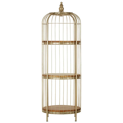 Mantis Metal 3 Tier Shelving Unit In Champagne Gold