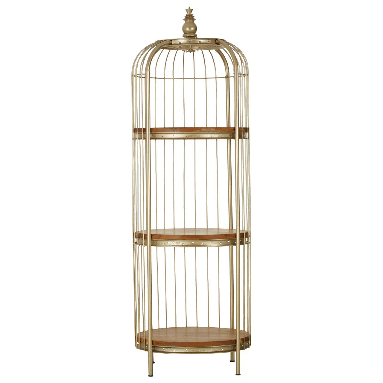 Mantis Metal 3 Tier Shelving Unit In Champagne Gold
