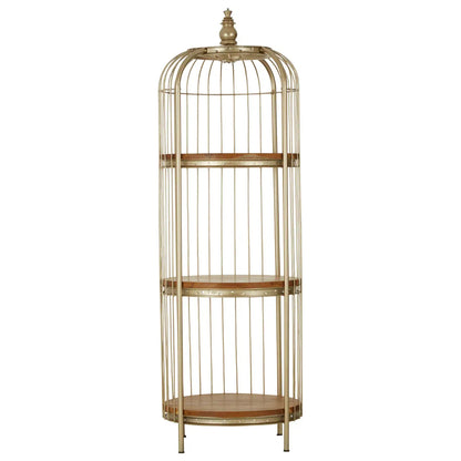 Mantis Metal 3 Tier Shelving Unit In Champagne Gold