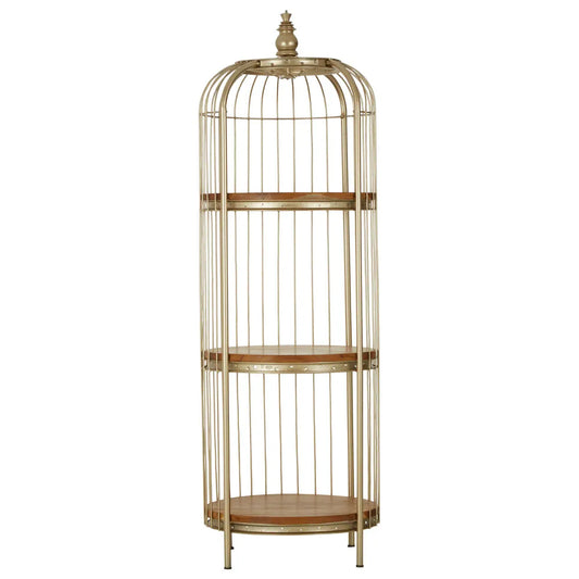 Mantis Metal 3 Tier Shelving Unit In Champagne Gold
