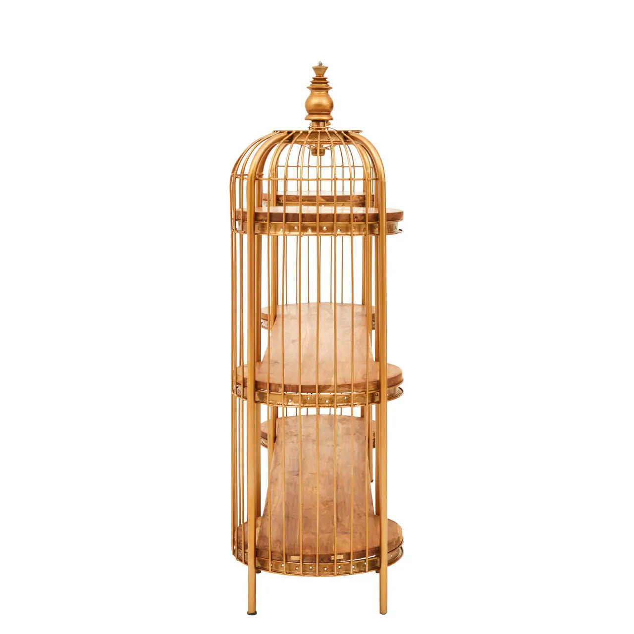 Mantis Long Metal Shelving Unit In Gold