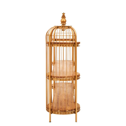 Mantis Long Metal Shelving Unit In Gold