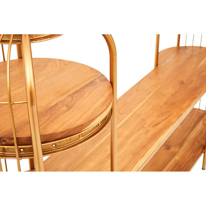 Mantis Long Metal Shelving Unit In Gold