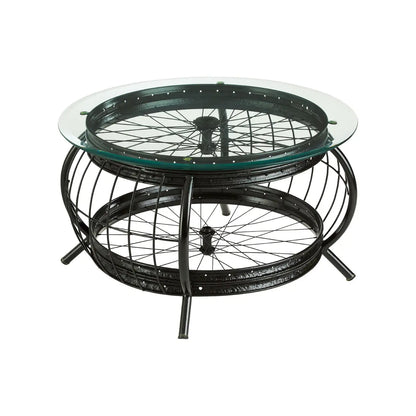 Mantis Clear Glass Coffee Table With Black Metal Frame