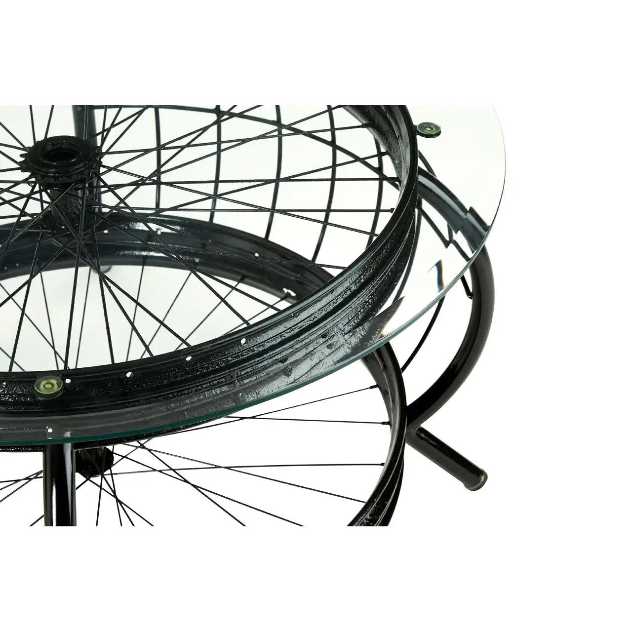 Mantis Clear Glass Coffee Table With Black Metal Frame