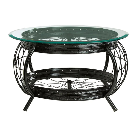 Mantis Clear Glass Coffee Table With Black Metal Frame