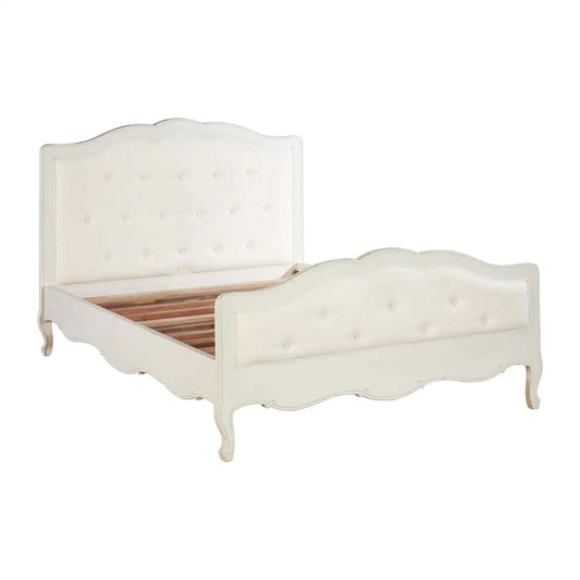 Loire Wooden Double Bed In Painted White
