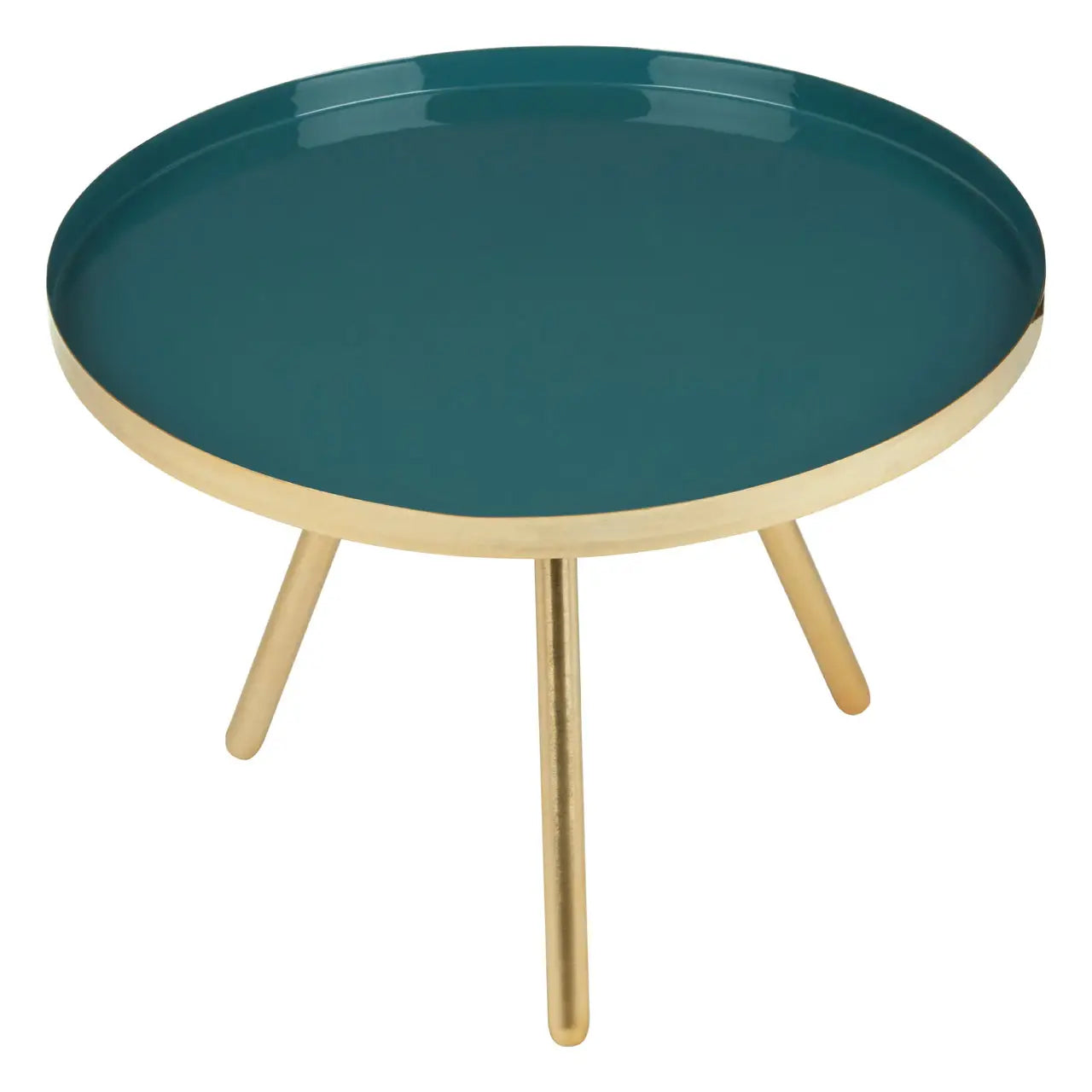 Enox Small Metal Side Table In Diesel Enamel