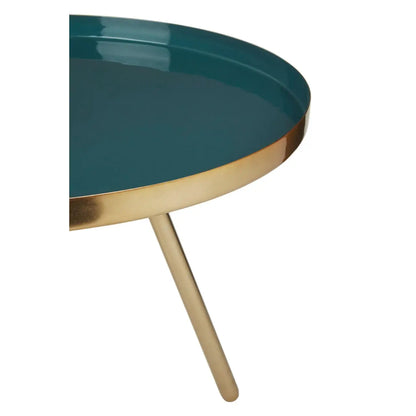 Enox Small Metal Side Table In Diesel Enamel
