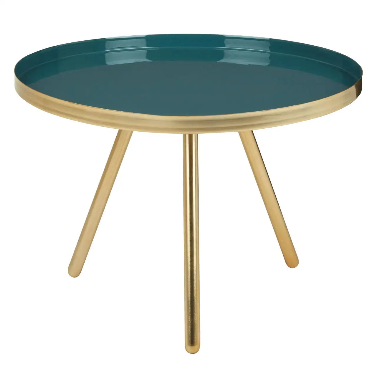 Enox Small Metal Side Table In Diesel Enamel