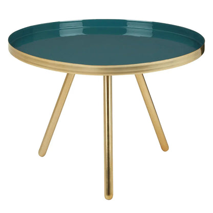 Enox Small Metal Side Table In Diesel Enamel