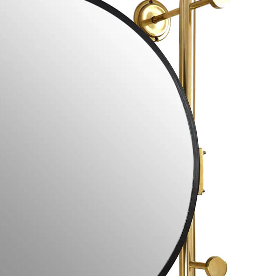 Hawkes Aluminium Coat Stand In Antique Brass With Mirror