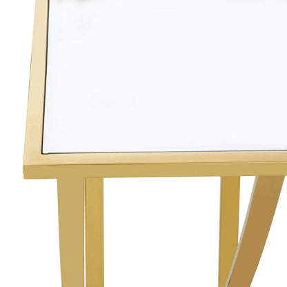 Reena Mirrored Glass Console Table With Gold Stainless Steel Base
