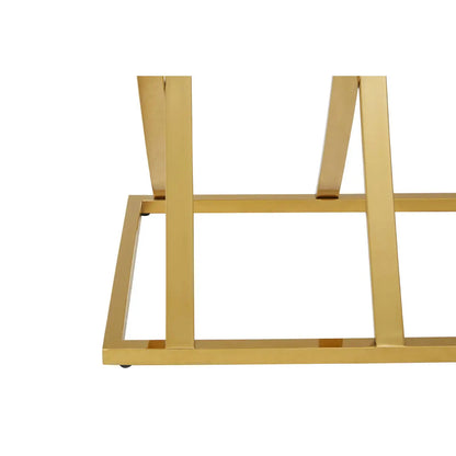 Reena Mirrored Glass Console Table With Gold Stainless Steel Base