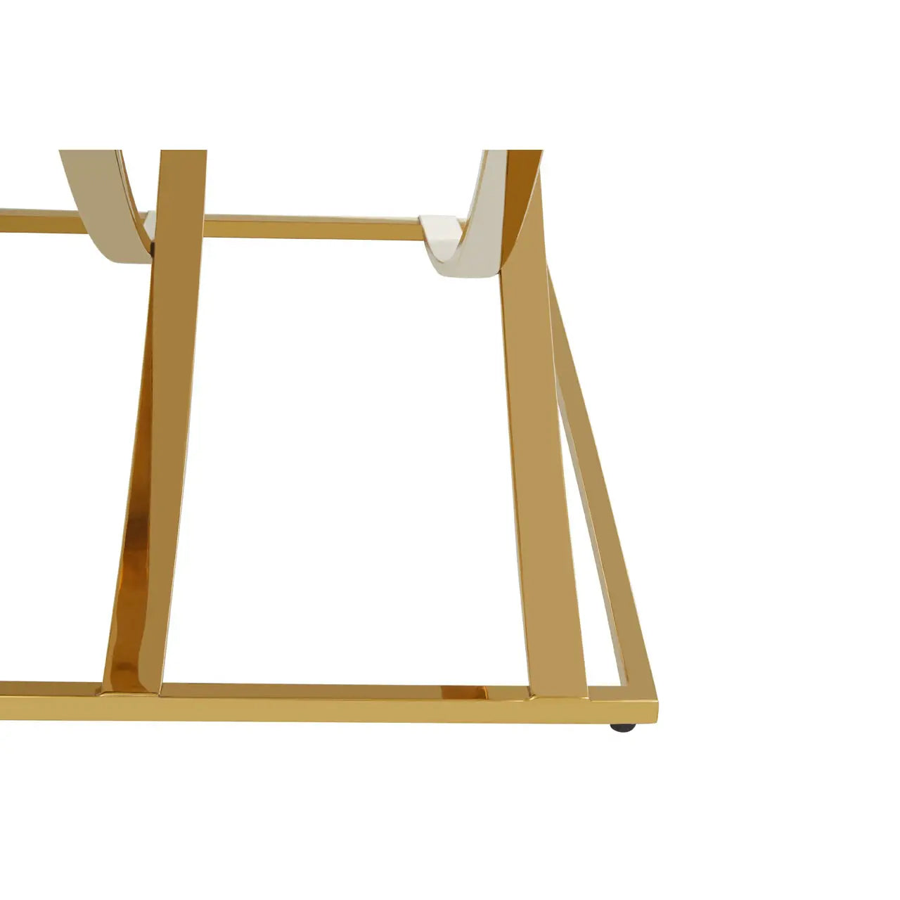 Reena Mirrored Glass Coffee Table With Gold Stainless Steel Base