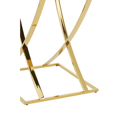Reena Mirrored Glass Side Table With Gold Stainless Steel Base