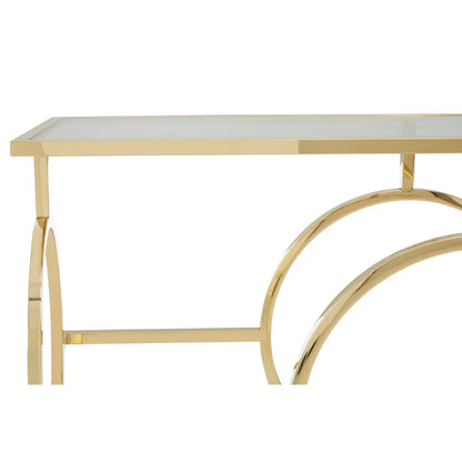 Roena Mirrored Glass Console Table With Gold Stainless Steel Base