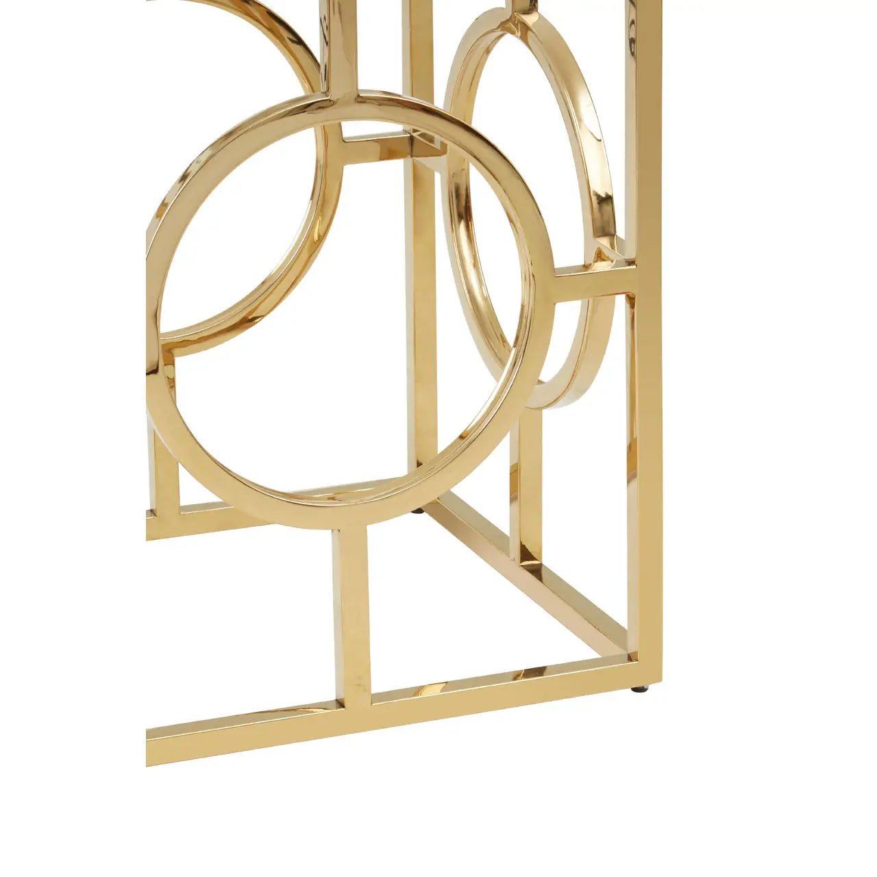 Roena Mirrored Glass Side Table With Gold Stainless Steel Base
