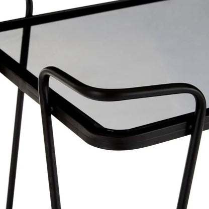 Trento Grey Glass Top Drinks Trolley With Black Metal Frame