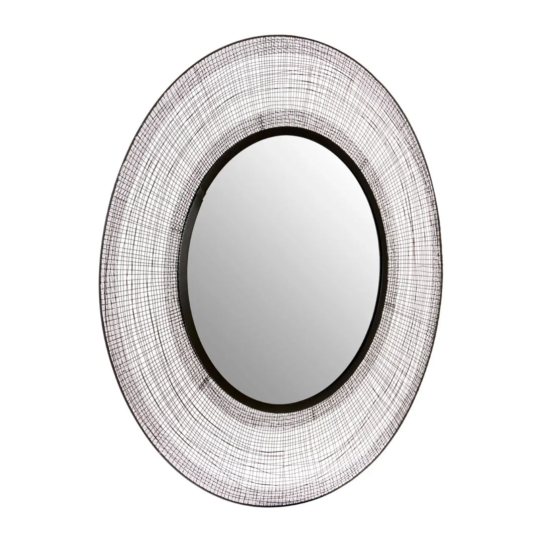 Trento Circular Wall Mirror With Metallic Frame