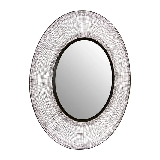 Trento Circular Wall Mirror With Metallic Frame