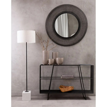 Trento Circular Wall Mirror With Metallic Frame