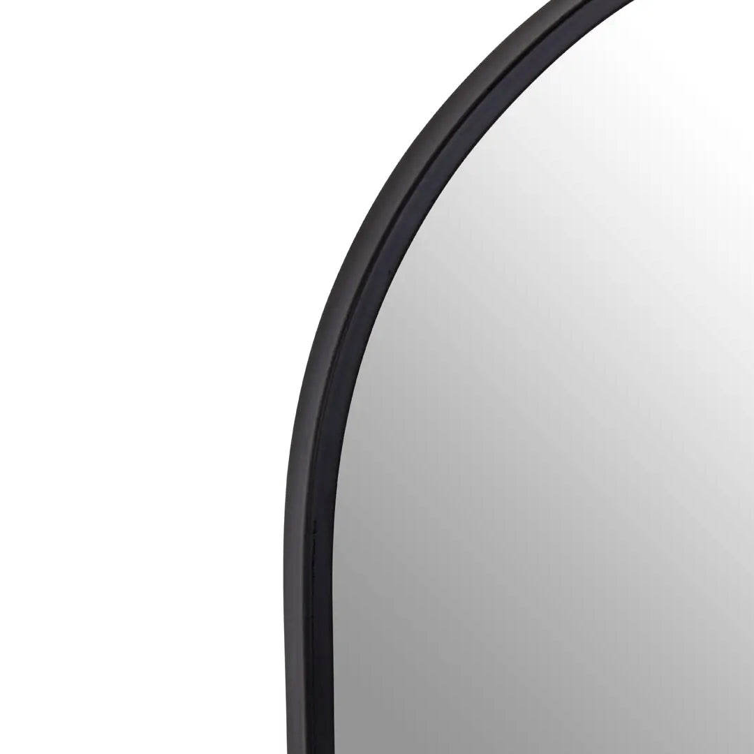 Trento Tall Wall Mirror With Black Metal Frame