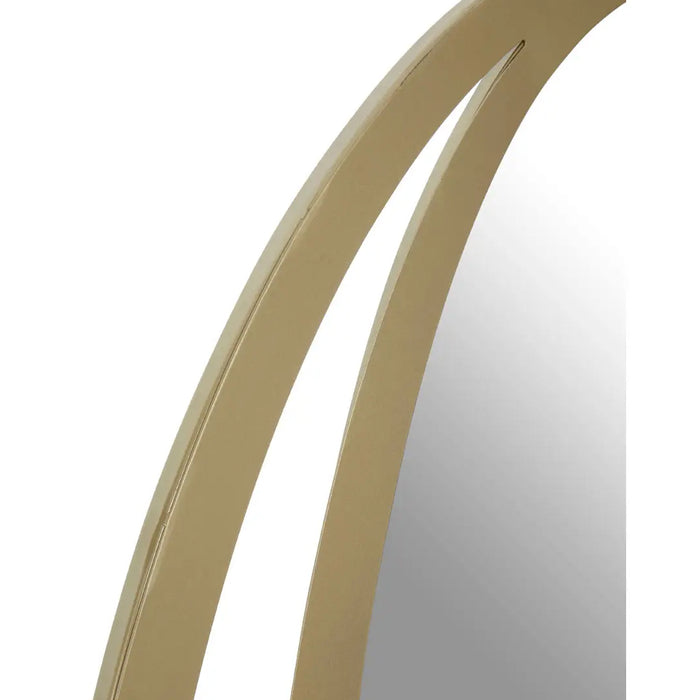 Trento Double Ring Design Wall Mirror In Sleek Gold Frame