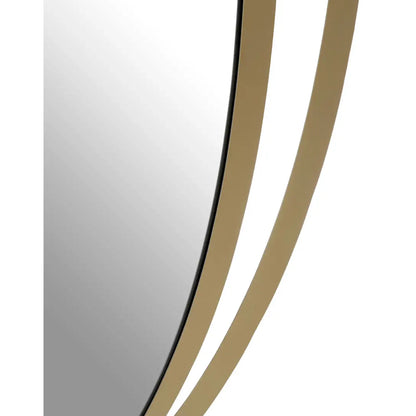 Trento Double Ring Design Wall Mirror In Sleek Gold Frame