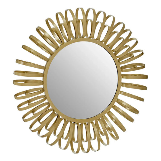 Trento Multi Ring Design Wall Mirror In Gold With Openwork Frame